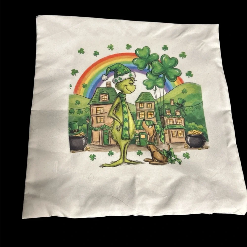 12x12 Pillow Covers Grinch At. Paddy’s Day